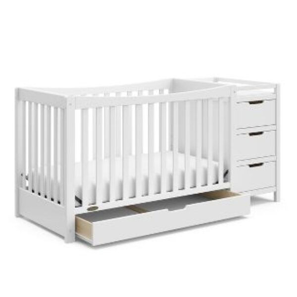 Graco Remi 4-in-1 Convertible Crib & Changer with Drawer (White)